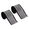 thumbnail image 1 of Unique Bargains 2.4' Wide 2.2 Yards Burlap Ribbon White Lace Roll Wrapping Fabric Crafts Roll Black 2 Pack, 1 of 6