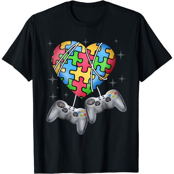 Boys Autism Gift Game Autism Awareness Month Day Men Kids T-Shirt