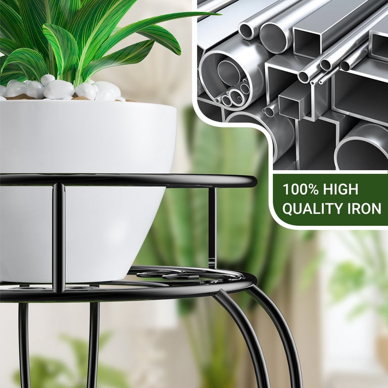 2-Tier Metal Plant Stand with Heart-Shaped Details photo 5