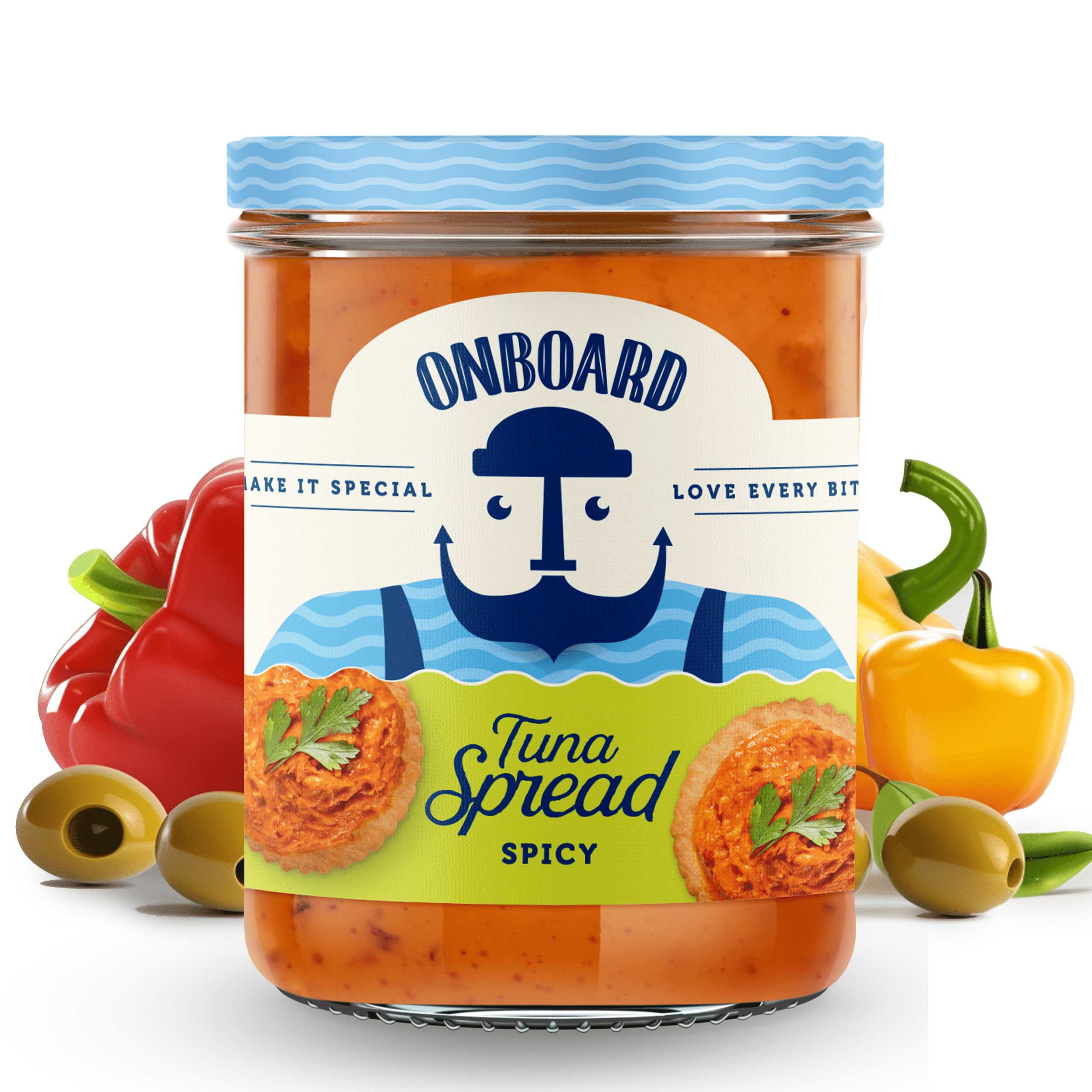 Onboard Yellowfin Spicy Tuna Spread, 7.1 oz Jar, Nuts and Soy Free, Contains Egg and Fish (Tuna)