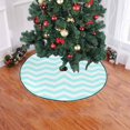 thumbnail image 2 of FMSHPON BlueWhite Chevron Pattern Xmas Christmas Tree Skirt Stand Mat for Holiday Party Decoration Indoor Outdoor 36 inches, 2 of 3