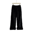 thumbnail image 5 of Ninixx Womens Wide Leg Pants Thick Fleece Lined Warm Winter Trousers with Elastic Waist Cozy Loungewear, 5 of 5