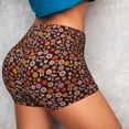 thumbnail image 4 of Haiem 70s Groovy Hippie Retro No Front Seam Biker Shorts for Women Yoga Workout Gym Bike Shorts with Tummy Control Moisture-Wicking-Small, 4 of 9