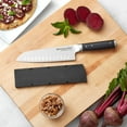 thumbnail image 2 of Kitchenaid Gourmet Forged Tripe-Rivet Santoku Knife with Blade Cover, 7-inch, Black, 2 of 12