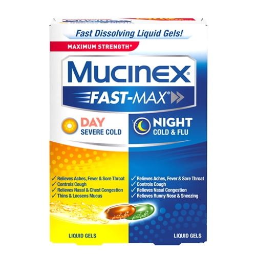 Mucinex FastMax Day Severe Cold & Night Cold & Flu Liquid Gels Value