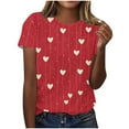 thumbnail image 2 of Ounisa Valentines Shirts Women Love Heart Graphic Print Short Sleeve Tee Tops, 2 of 5