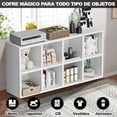 thumbnail image 4 of Librero Organizador de 8 Cubos Estante Minimalista de Madera para Libros y Organizar Mueble 120 * 30 * 60cm de Grande Librería de Pared con Estantería para Sala Oficina Dormitorio, 4 of 7