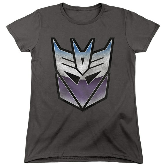 Transformers Vintage Decepticon Logo S/S Women's T-Shirt Charcoal
