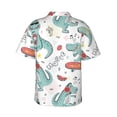 thumbnail image 3 of Balery Music Lover Dinosaur Print Men's Hawaiian Shirts Short Sleeve Beach Shirt Relaxed Fit Vacation Button Down Shirts-3X-Large, 3 of 9