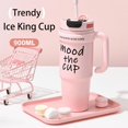 thumbnail image 4 of SpaceMuse 32oz Stainless Steel Insulated Tumbler with Handle and Straw – Double Wall Insulated, Leak-Proof Travel Mug, Cup Holder Compatible(Black), 4 of 5
