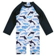 thumbnail image 1 of B91xZ Maillot de Bain une Pièce pour Bébé/garçon Motif Imprimé Col Rond, Bleu 4-5 Ans, 1 of 5