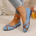 thumbnail image 4 of Dakaela Women's Flats Shoes Low Wedge Ballet Dressy Flats Comfortable Office Slip on Walking Work Loafers for Women Blue 8.5, 4 of 8
