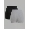 thumbnail image 2 of 2 pieces Solid Color Yoga Ultrashort Leggings Soft Women Gym Athletic Tight Sport Short Compression Comprehensive Training Jog, 2 of 5