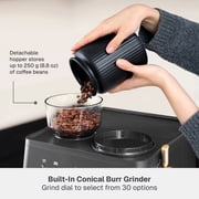 Thyme & Table Barista Grade Espresso Machine with 15-Bar Pressure and Conical Burr Grinder, Slate Grey