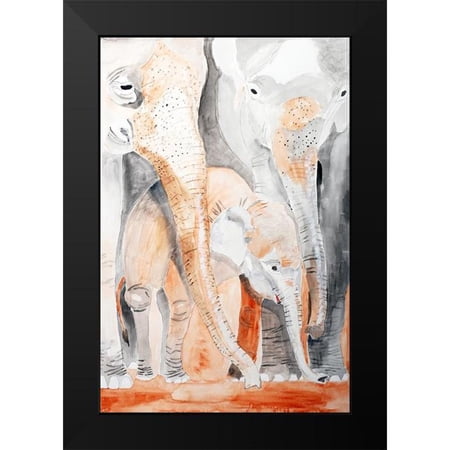 Derr, Wynn 11x14 Black Modern Framed Museum Art Print Titled - Asian Elephants