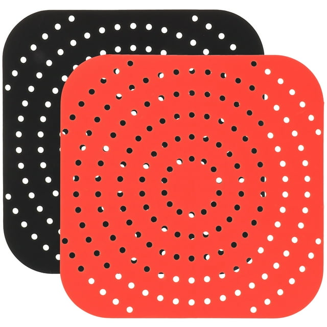 2 Pcs Doublure en Silicone pour Friteuse à Air Chaud Antiadhésive Doublure de Cuisson Réutilisable Tapis de Cuisson Alimentaire Plateau en Silicone pour Friteuse à Air