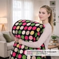 thumbnail image 3 of Korean Mink Blanket Queen Size, Animal/Floral Print Thick Heavy Korean Blanket - 8 LB Reversible Fleece Mink Style, (95"x 79") (Polka Dots) (2Ply), 3 of 9