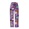thumbnail image 4 of Kawaii Pajamas for Women Girls Cartoon Cat All Over Print Flannel Christmas Halloween Anime Soft Sleep Pajamas Pants, 4 of 5