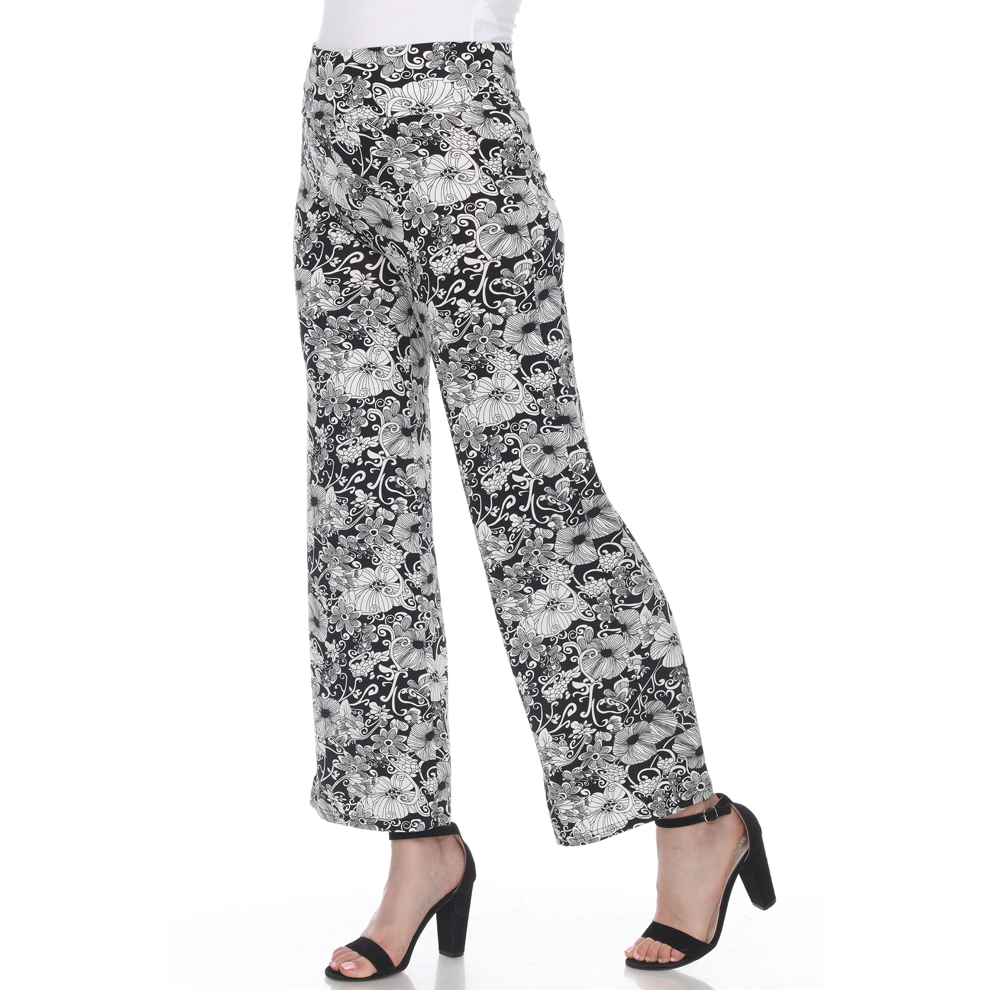 White Mark Women's Floral Paisley Palazzo Pants