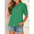 thumbnail image 2 of Blusa Dokotoo de verano con cuello en V para mujer, color verde, 2 of 8