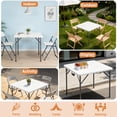 thumbnail image 7 of CL.HPAHKL Folding Table 34" Square Portable Plastic Card Table Foldable for Outdoor Dining Panic Patio Balcony Backyard Poolside, White, 7 of 7