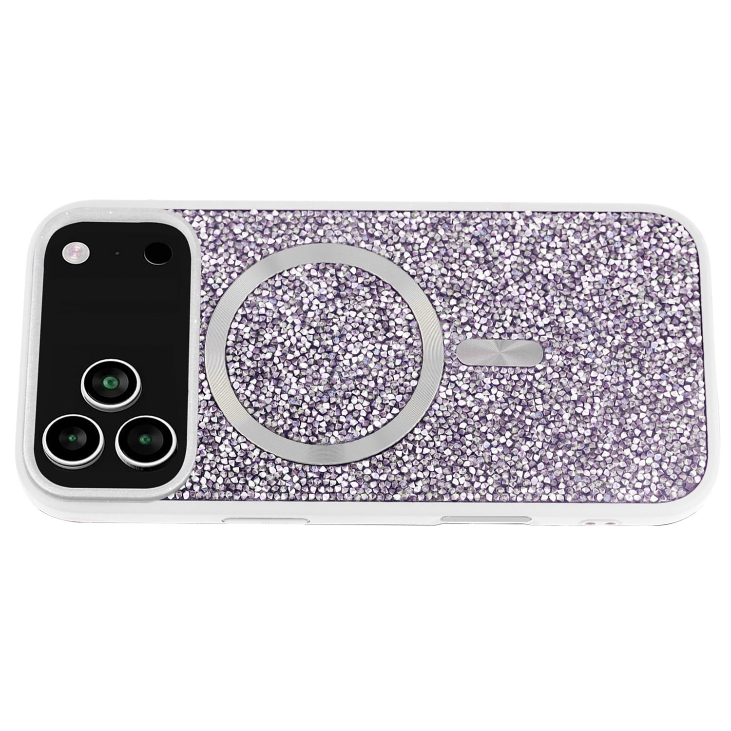 Sparkling Bling Case with Wireless Charging Compatibility for iPhone 17 Pro Max - White