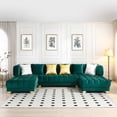 thumbnail image 5 of Marigold Green Velvet U-Shaped Double Chaise Sectional Sofa Gold or Silver Legs, 5 of 9