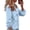 Light Blue plus size button down shirt a1, variant on Plus Size Women's Long Sleeve Button Down Shirt Collared Solid Casual Blouse Holiday Party Work Office Wear Tops, White 2XL