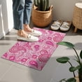 thumbnail image 4 of Pink Paisley and Floral Pattern Door Rugs,Washable Non Slip Door Mats Indoor,Decorative Door Mats,Entry Mat Indoor for Entrance,Bedroom,Kitchen,Bathroom,16"x24", 4 of 6