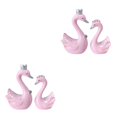 thumbnail image 4 of Justharion Resin Swan Statue Figurines Sculpture Cake Dashboard Decor Mini Pink 9cm 2Set, 4 of 6