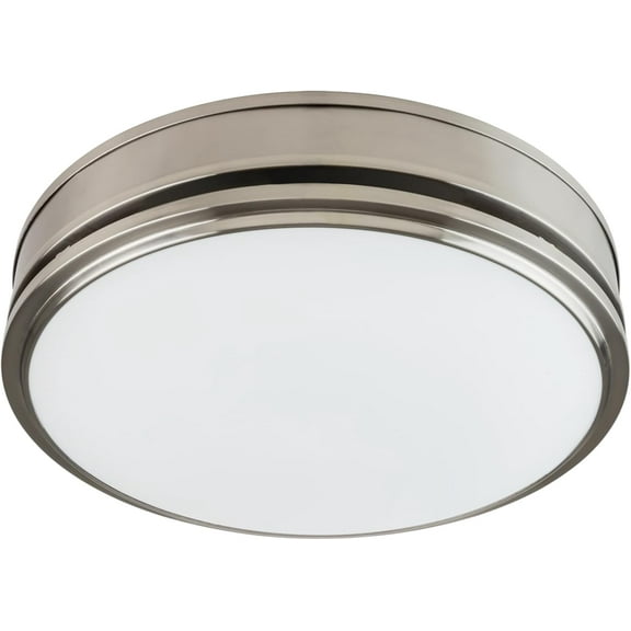 Good Housekeeping (91037 Broadway Decorative 110 CFM 1.8 Sones Bathroom Ventilation Exhaust Fan with Light, Brushed Nickel (2 LED Bulbs Included)