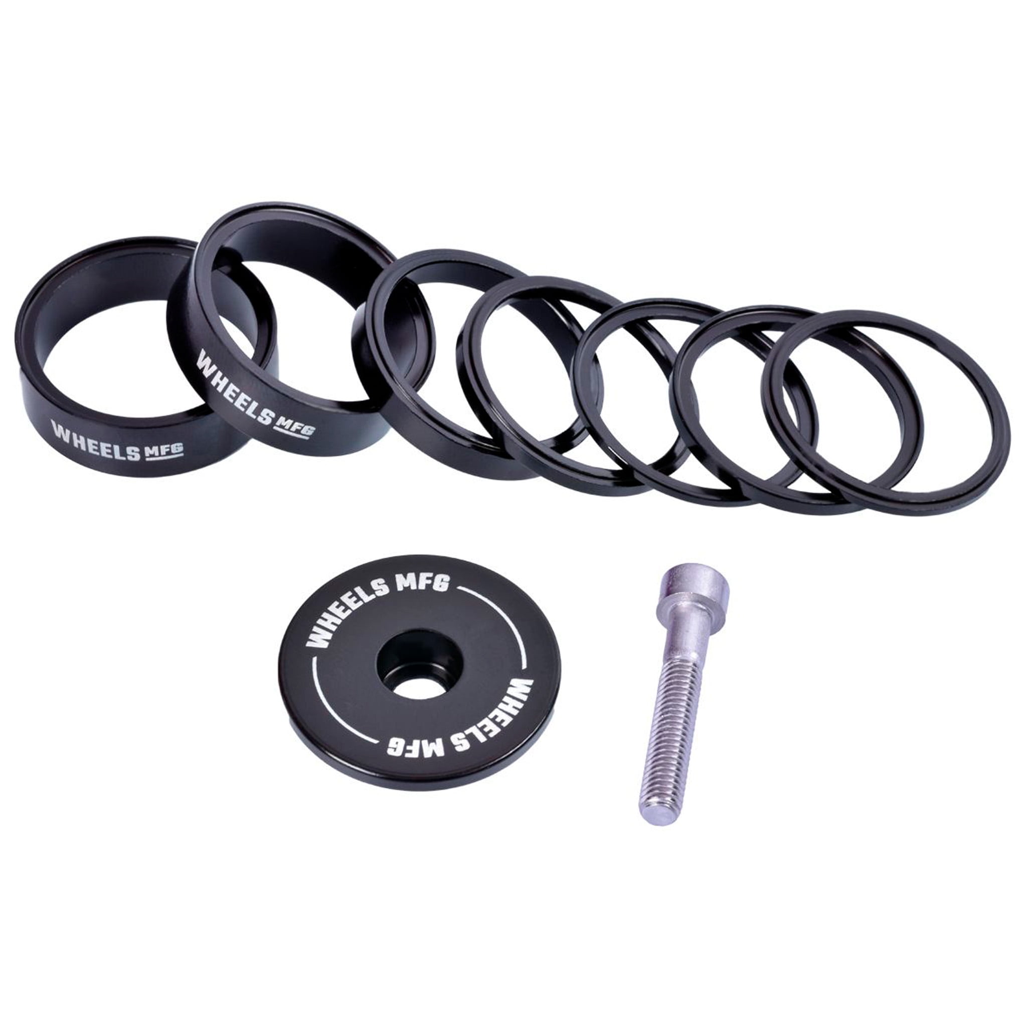 Wheels Mfg StackRight Essential Headset Spacer Kit, 11/8" Black
