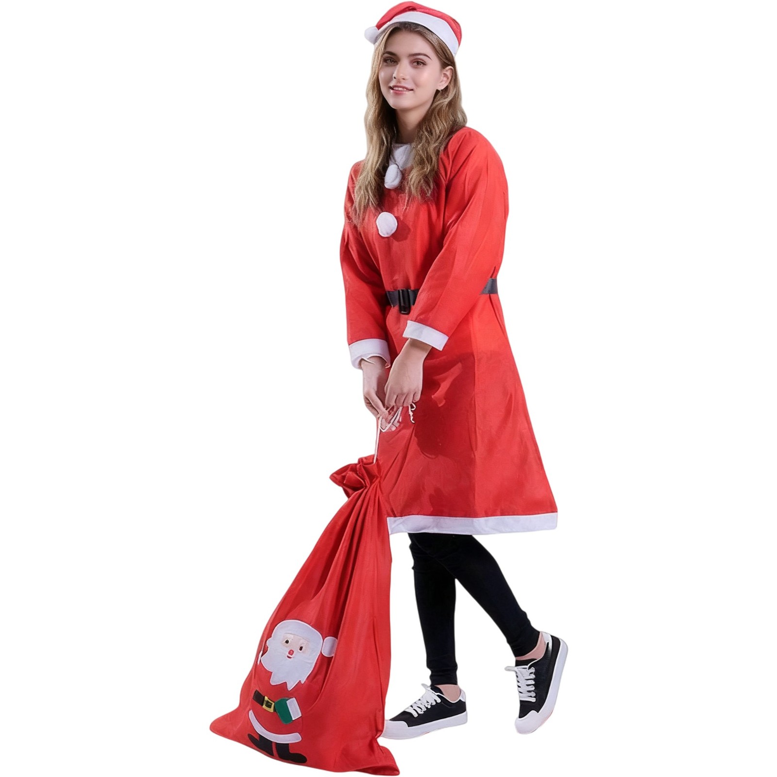 Shadoumai 4 Pcs Christmas Tree Dress for Women Xmas Tutu Skirt Christmas Tree Headband Socks Xmas Outfit for