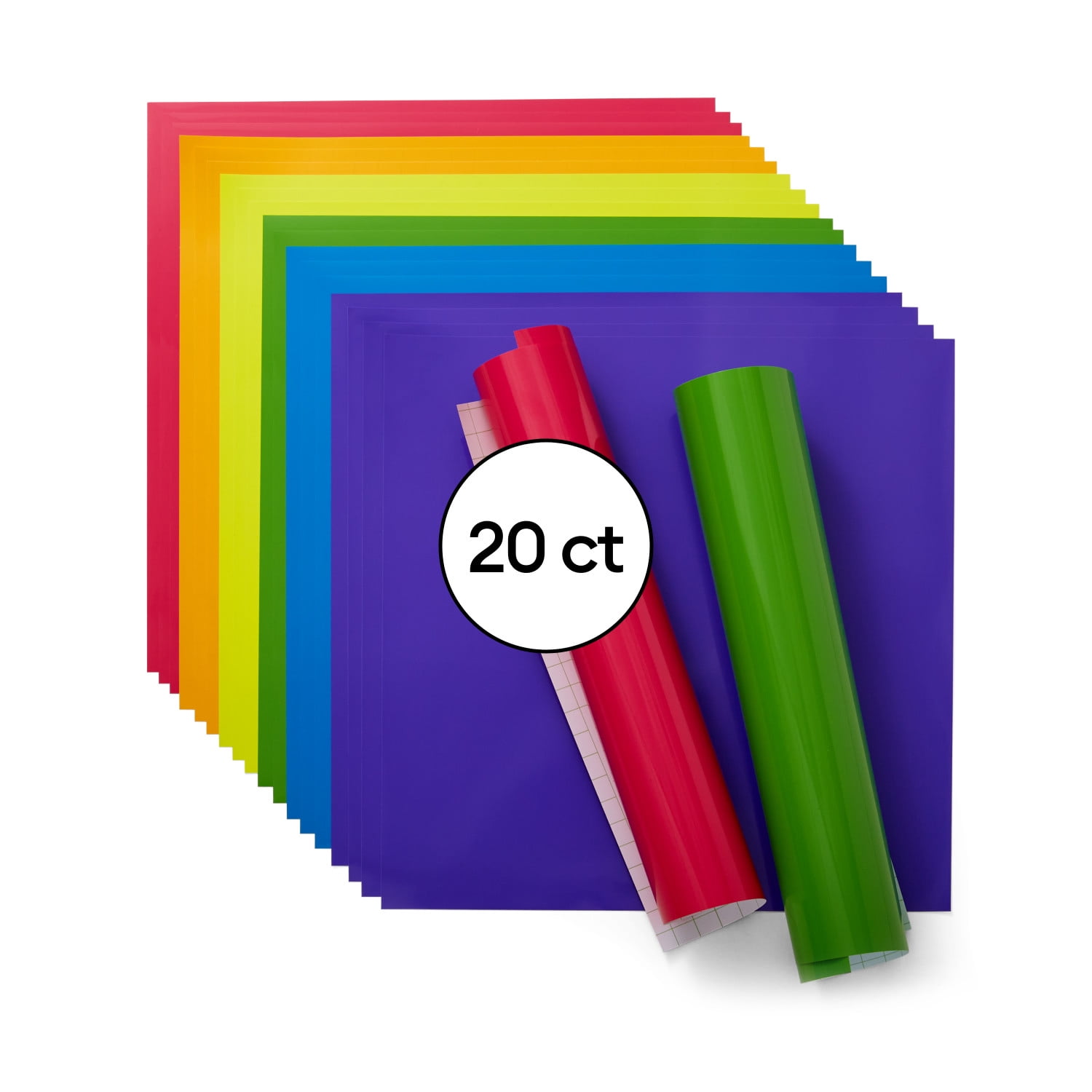 Cricut® Vinyl, Bright Rainbow Sampler - Permanent (20 ct)