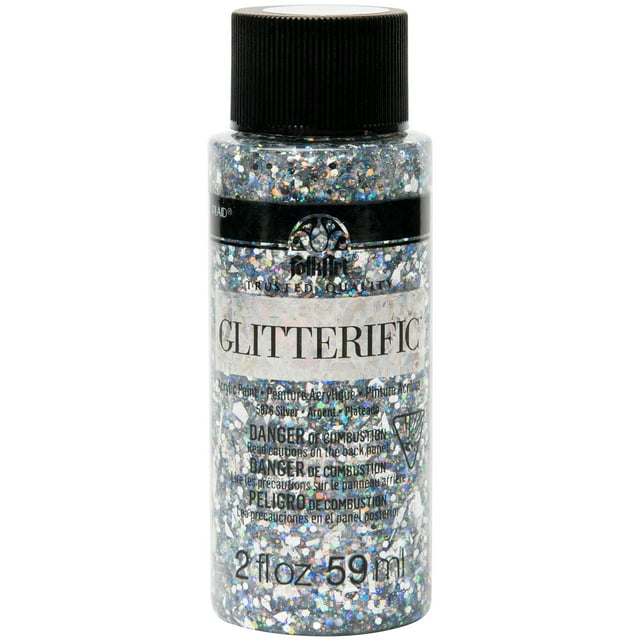 FolkArt Glitterific Acrylic Paint, Silver, 2 fl oz