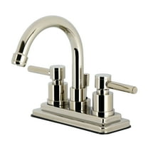 Kingston Brass KS8666DL Concord Double-Handle 4" Centerset Bathroom Faucet with Brass Pop-Up, Polished Nickel