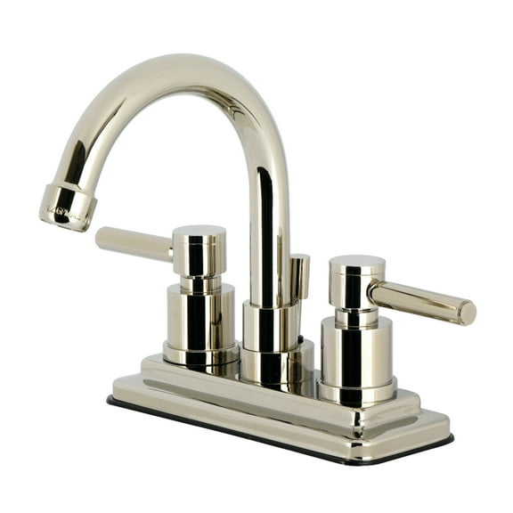 Kingston Brass KS8666DL Concord Double-Handle 4" Centerset Bathroom Faucet with Brass Pop-Up, Polished Nickel