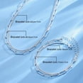 thumbnail image 5 of 4 Pcs/Set Women Jewelry Set Double-layered Necklace And Bracelet Hollow Out Chain Shimmering Surface Adjustable Length Neck Wrist Jewelry for Banquet Prom, 5 of 7