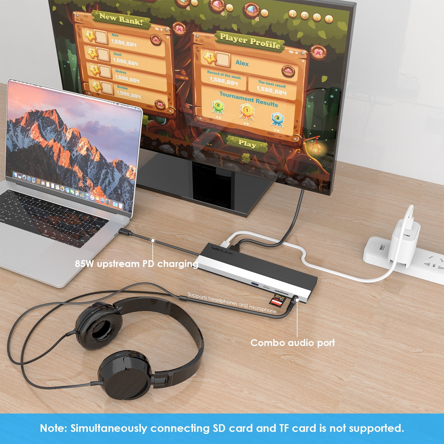 WAVLINK USB C 12-in-1 Hub/ Docking Station,  Triple Display Type-C Adapter with HDMI for Windows / Mac and more