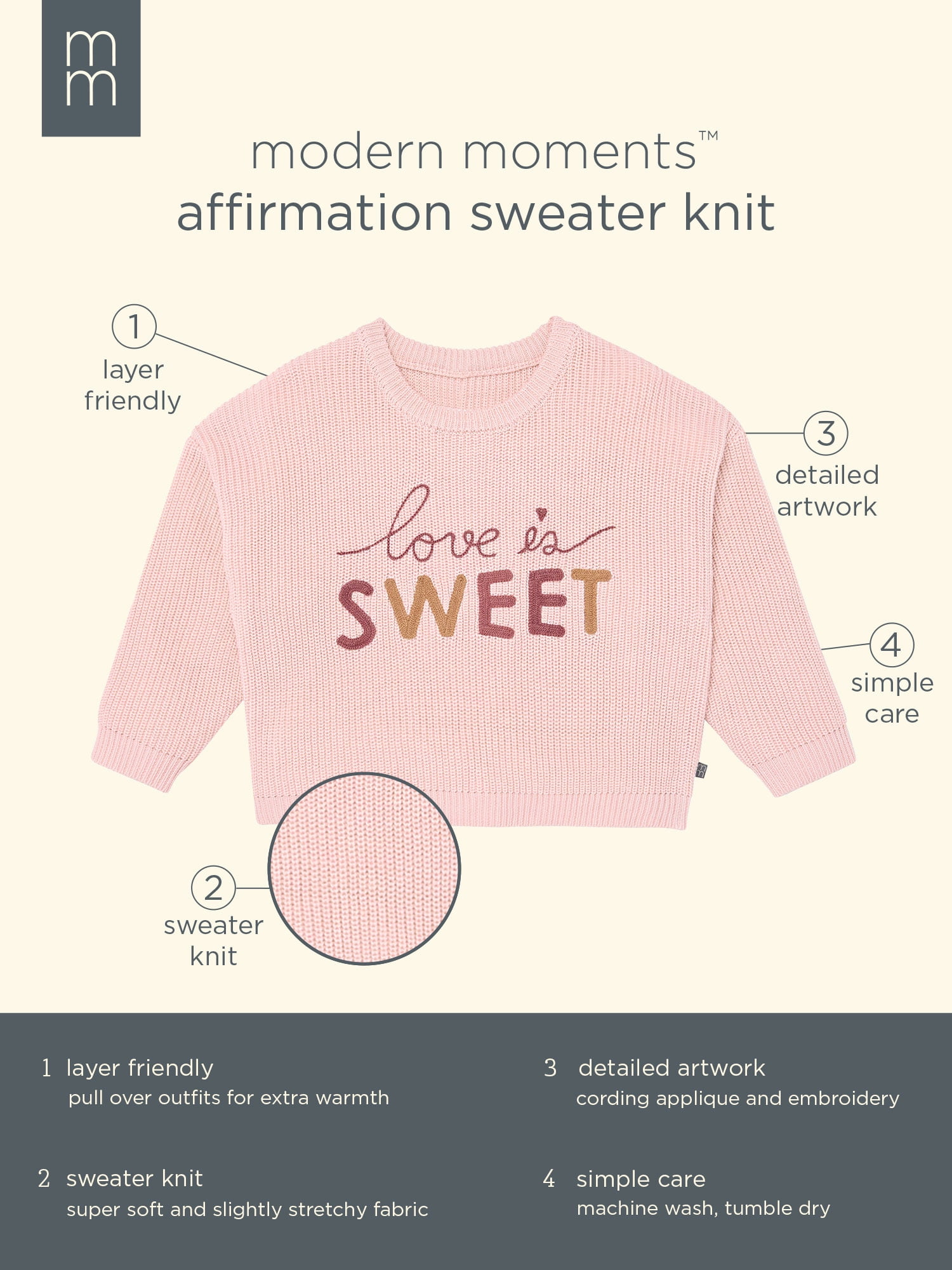 Modern Moments by Gerber Sibling Matching Sweater, Sizes 0/3 Months - 5T