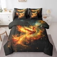 thumbnail image 1 of Erosebridal Magic Phoenix Bedding Sets Full Size, Magical Animal Bed Set, Black Gold, Reversible 7-Piece, 1 of 5