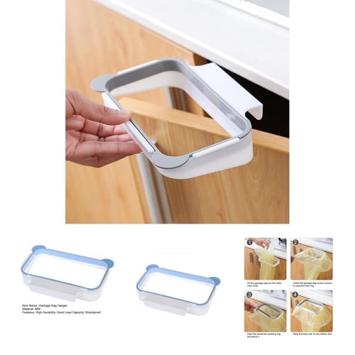 Garbage Bag Hanger Space-Saving Door Back Design Good Load Capacity Stable Shelf Rubbish Bag Rack for Kitchen