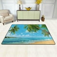 thumbnail image 2 of SKYSONIC 72x48in Summer Beach Sea Area Rug, Tropical Palm Tree Non-Slip Floor Carpet for Indoor Living Dining Room and Bedroom Area, 2 of 7