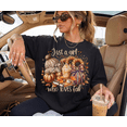 thumbnail image 3 of Just a Girl Who Loves Fall Shirt, Sunflower Pumpkin Coffee Football Graphic Tee, Comfort Colors Autumn Unisex T-Shirt - Black, M, 3 of 3