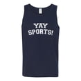 thumbnail image 2 of Wild Bobby YAY SPORTS! Sports Men Graphic Tank Top, Navy, Small, 2 of 5