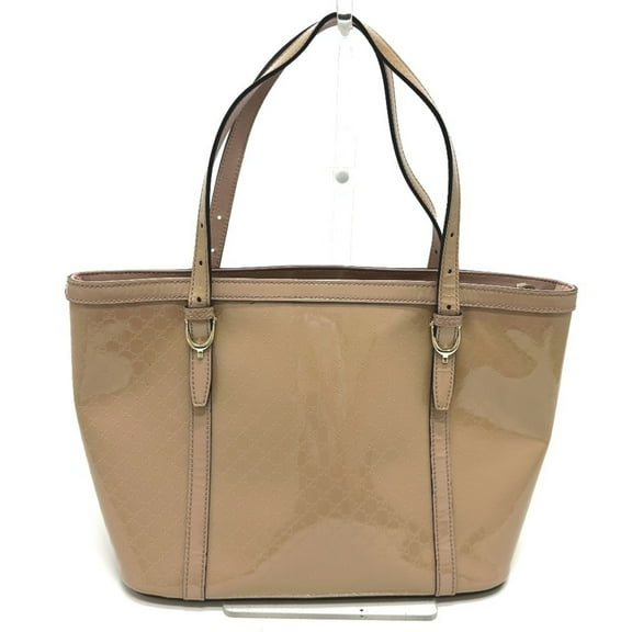 Pre-Owned GUCCI 336776 Micro GG Handbag Tote Bag Enamel Women's Beige (Good)