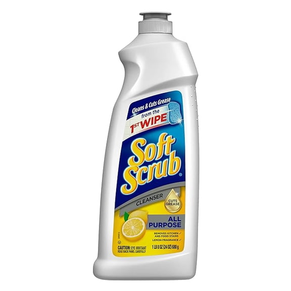Soft Scrub Total All Purpose Bath & Kitchen Cleanser, Lemon Scent 24 oz