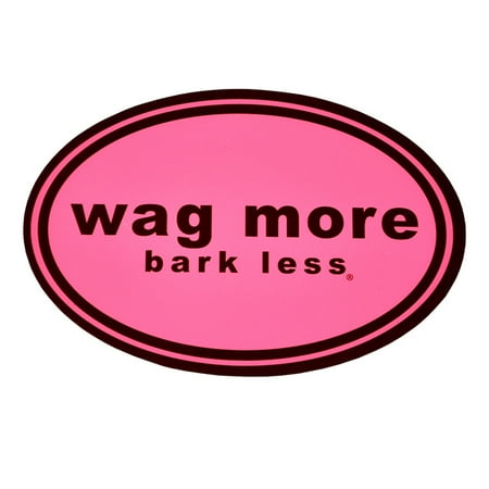 UPC 693804031037 product image for Wag More Bark Less Auto Car Office Refrigerator MAGNET - Pink background with Br | upcitemdb.com