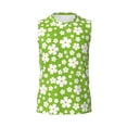thumbnail image 6 of Picia Green White Flowers mens Cotton Tank Undershirts , Moisture-wicking Ribbed Tanks, Lightweight Cotton Tank Undershirts-Large, 6 of 8