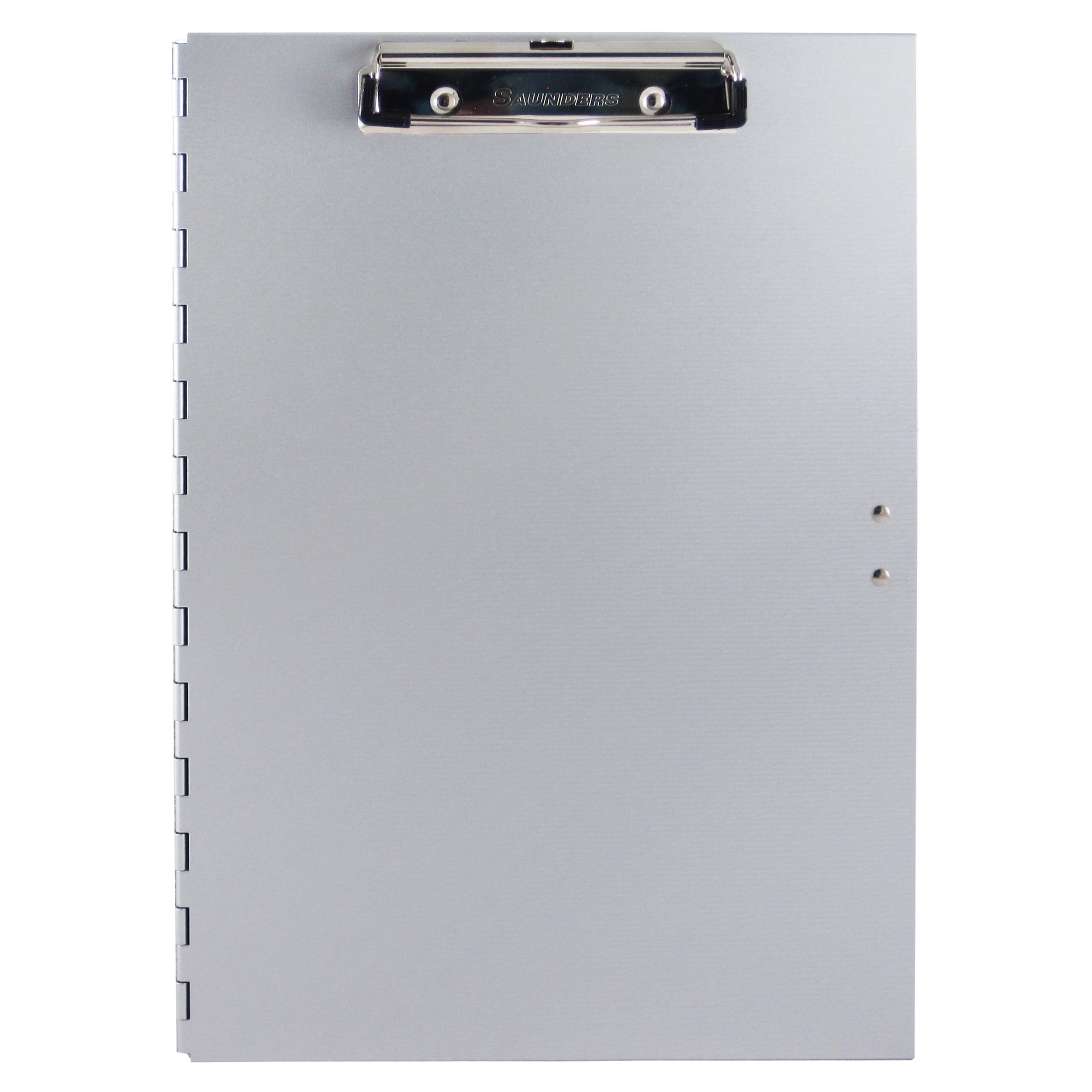Saunders Metal Storage Clipboard, A, 1 Tier, Low Profile Clip, Letter, Silver, Side Open